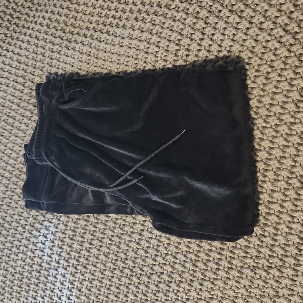 Faux velvet pants joggers